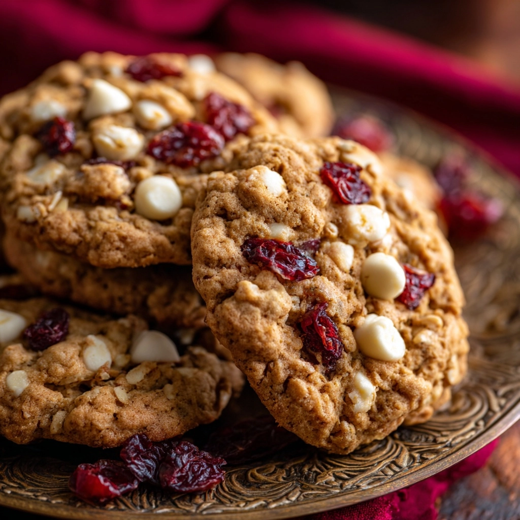 White Chocolate Cranberry Oatmeal Cookies Recipe - Recipe Image