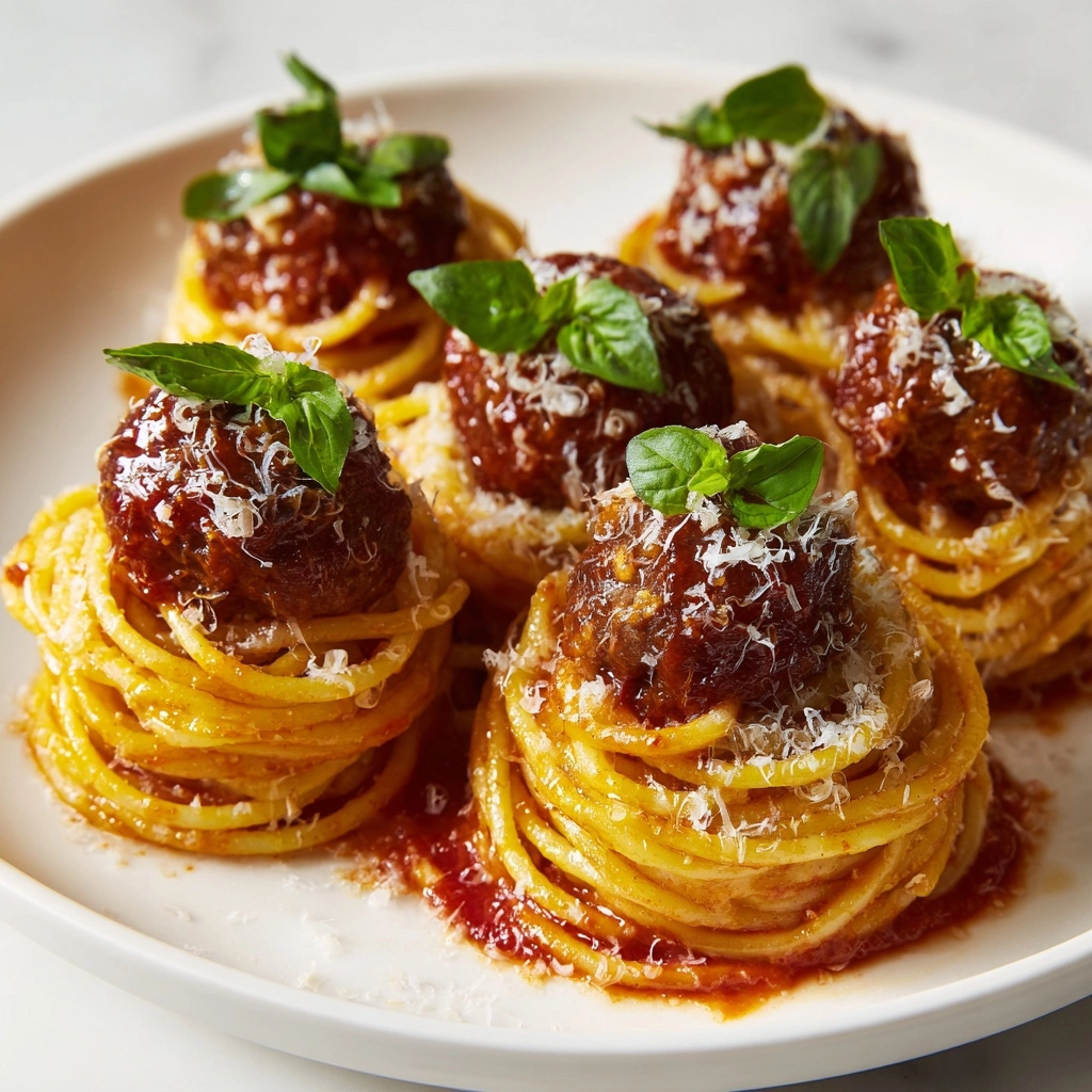 Meatballs in Spaghetti Nests Recipe - Recipe Image