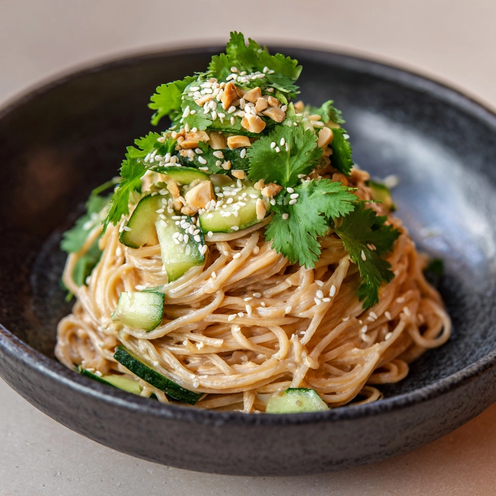 Spicy Peanut Noodles with Cucumber Recipe - Recipe Image
