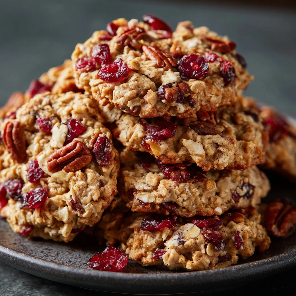 Cranberry Pecan Oatmeal Cookies Recipe - Recipe Image