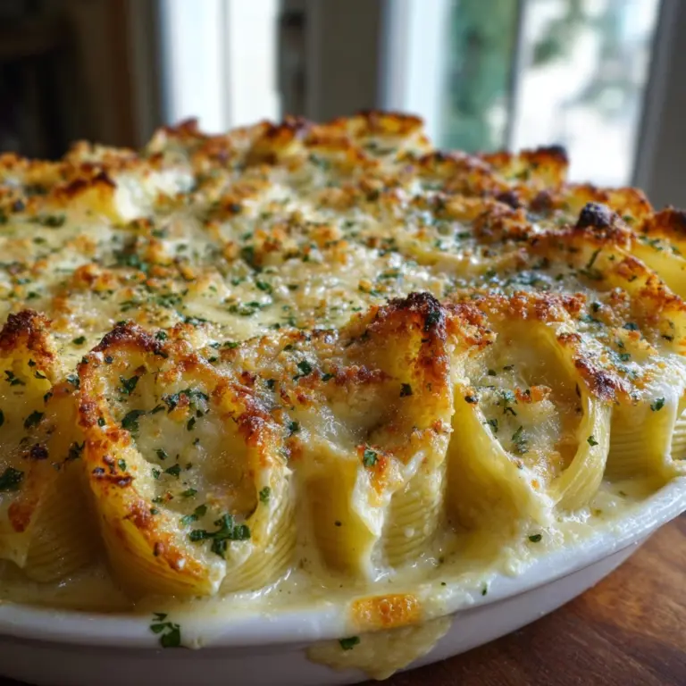 Garlic Butter Chicken Alfredo Stuffed Shells Recipe