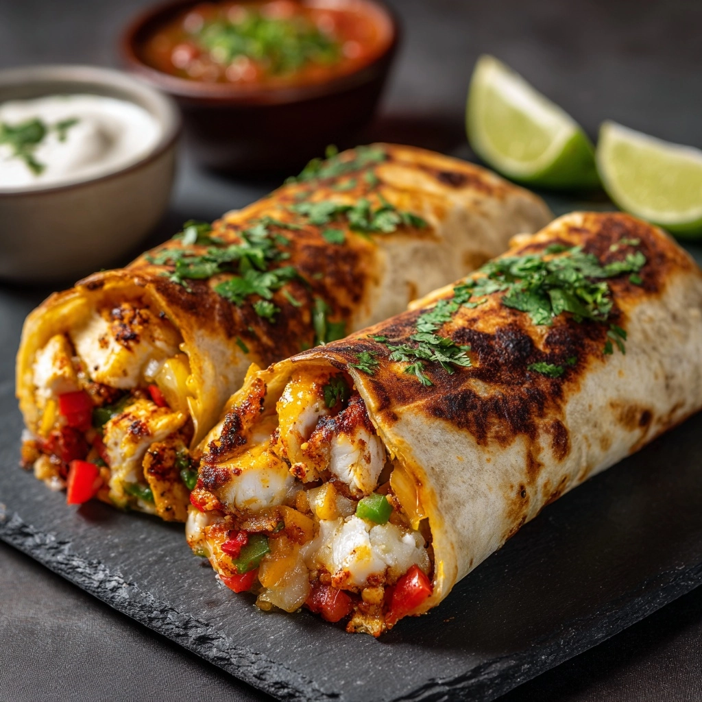 Baked Chicken Chimichangas Recipe - Recipe Image