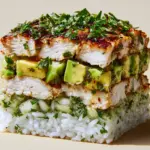 Honey Lime Chicken and Avocado Rice Stack Recipe