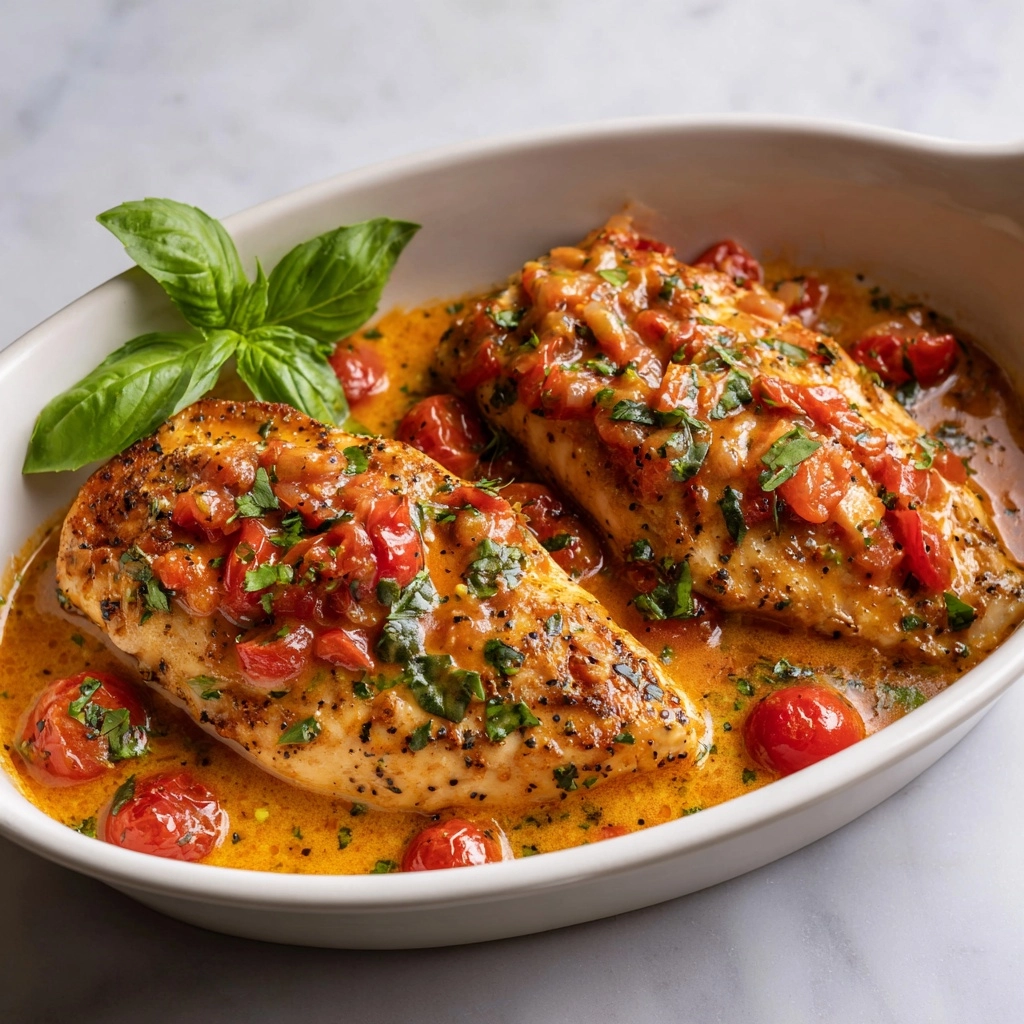 Slow Cooker Creamy Tomato Basil Chicken Recipe - Recipe Image