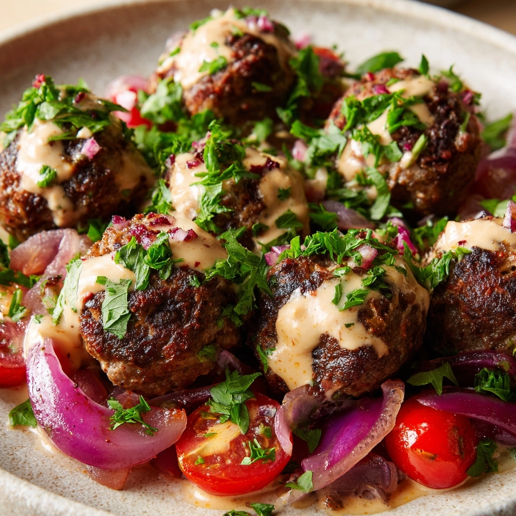 Spicy Beef Armenian Kefta with Tahini & Tzatziki Recipe - Recipe Image