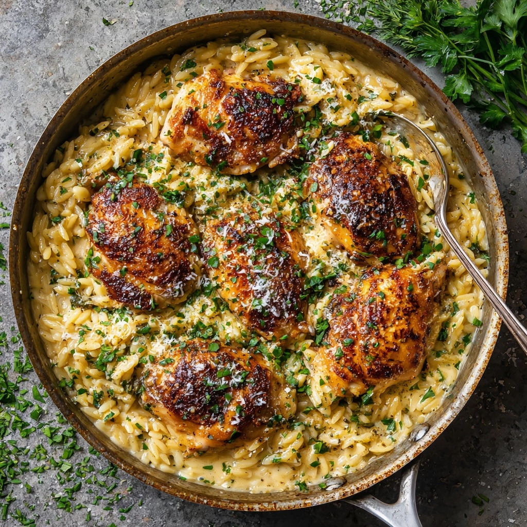 One-Pan Creamy Parmesan Chicken & Rice Recipe - Recipe Image