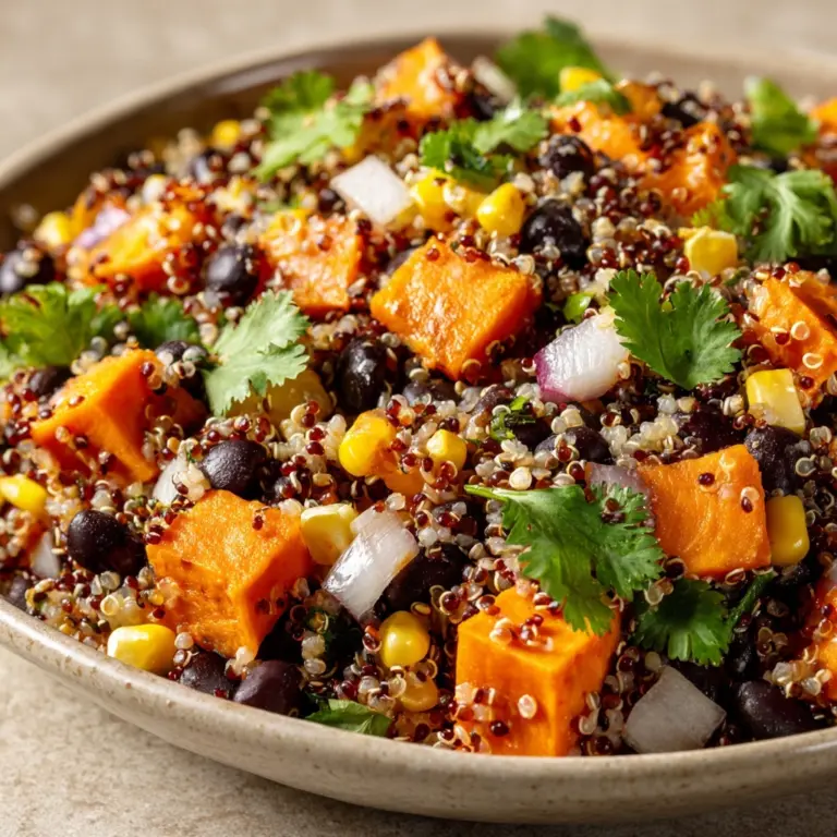 Roasted Sweet Potato Black Bean Quinoa Salad Recipe