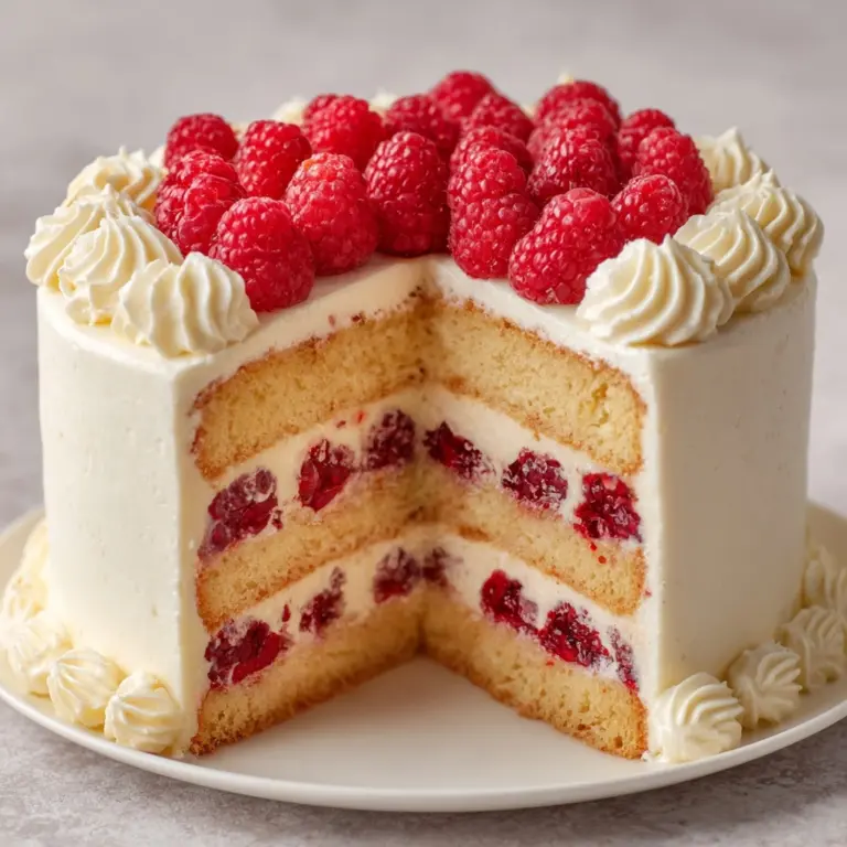 White Chocolate Raspberry Cake with White Chocolate Buttercream Recipe