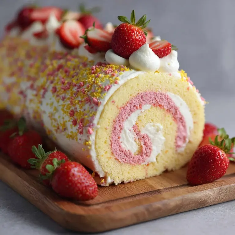 Strawberry Birthday Cake Roll Recipe