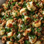 Garlic Butter Ground Turkey with Cauliflower Skillet Recipe