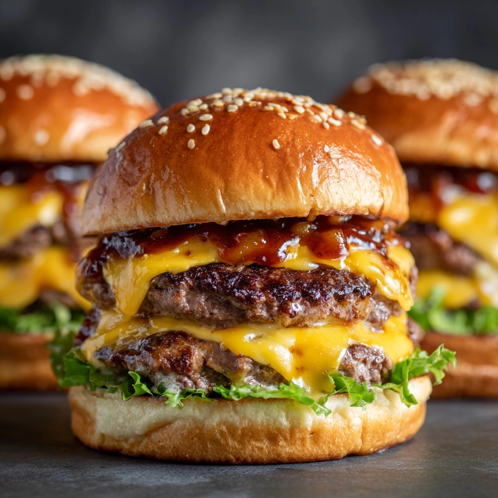 Teriyaki Parmesan Burgers with American Cheese Recipe - Recipe Image