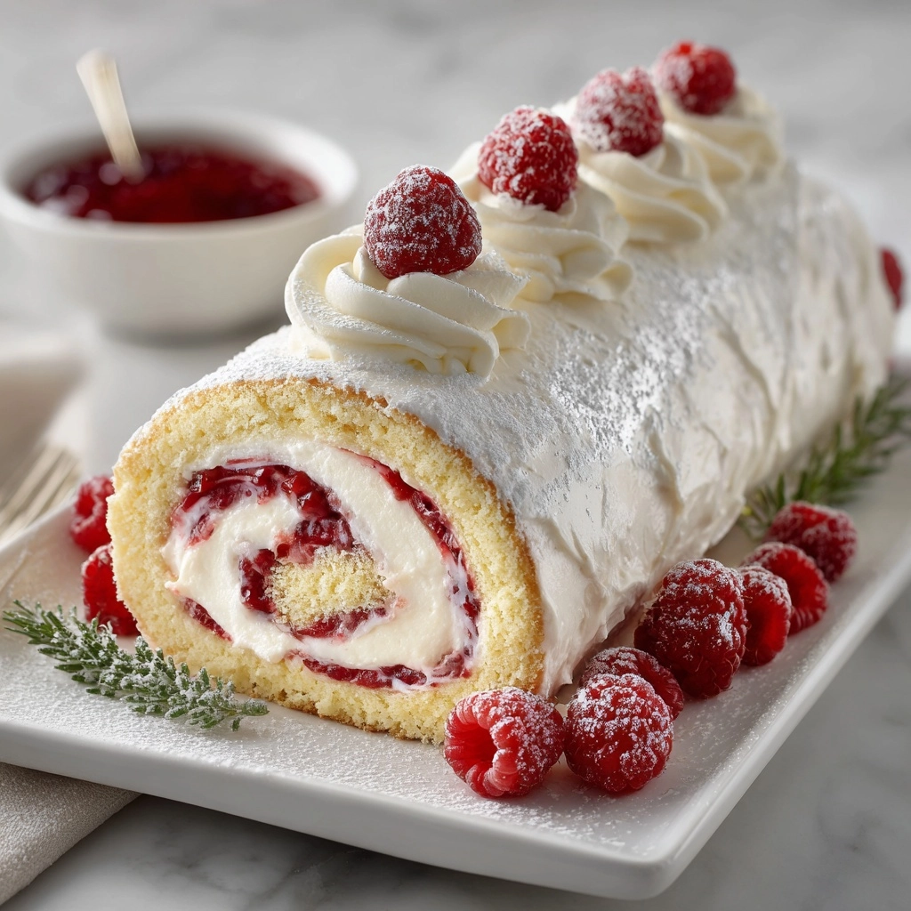 Christmas Raspberry Cake Roll Recipe
