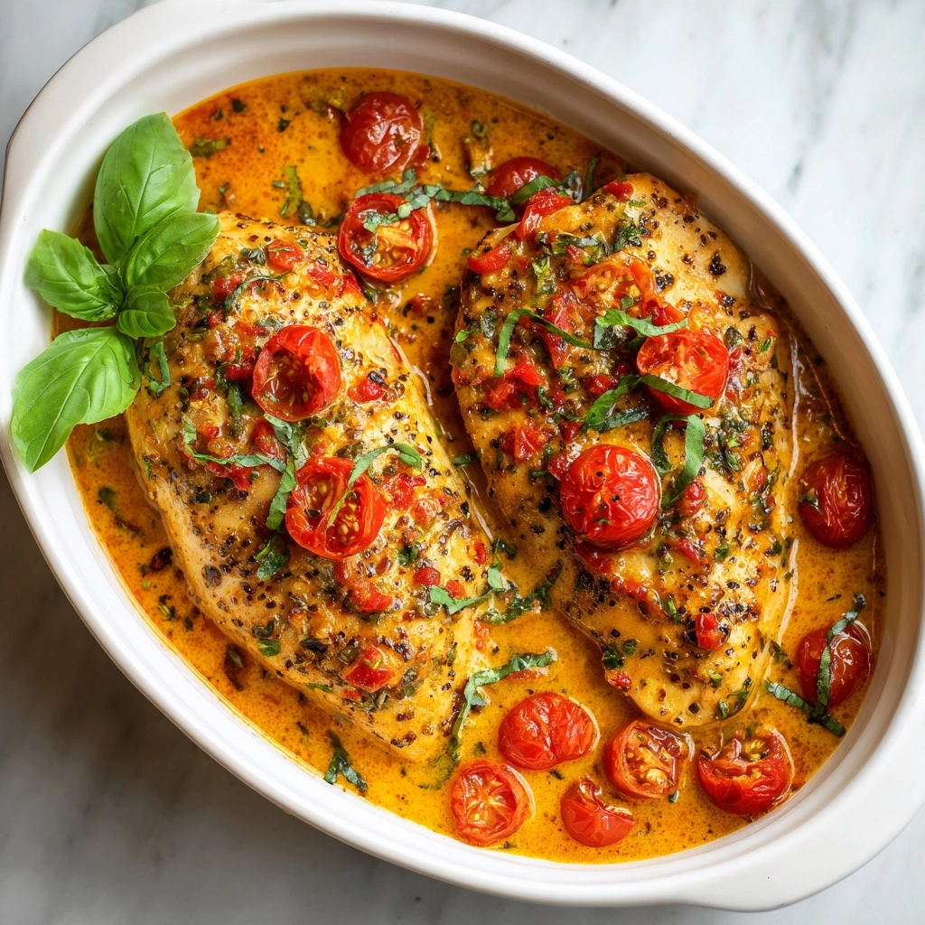 Slow Cooker Creamy Tomato Basil Chicken Recipe - Recipe Image