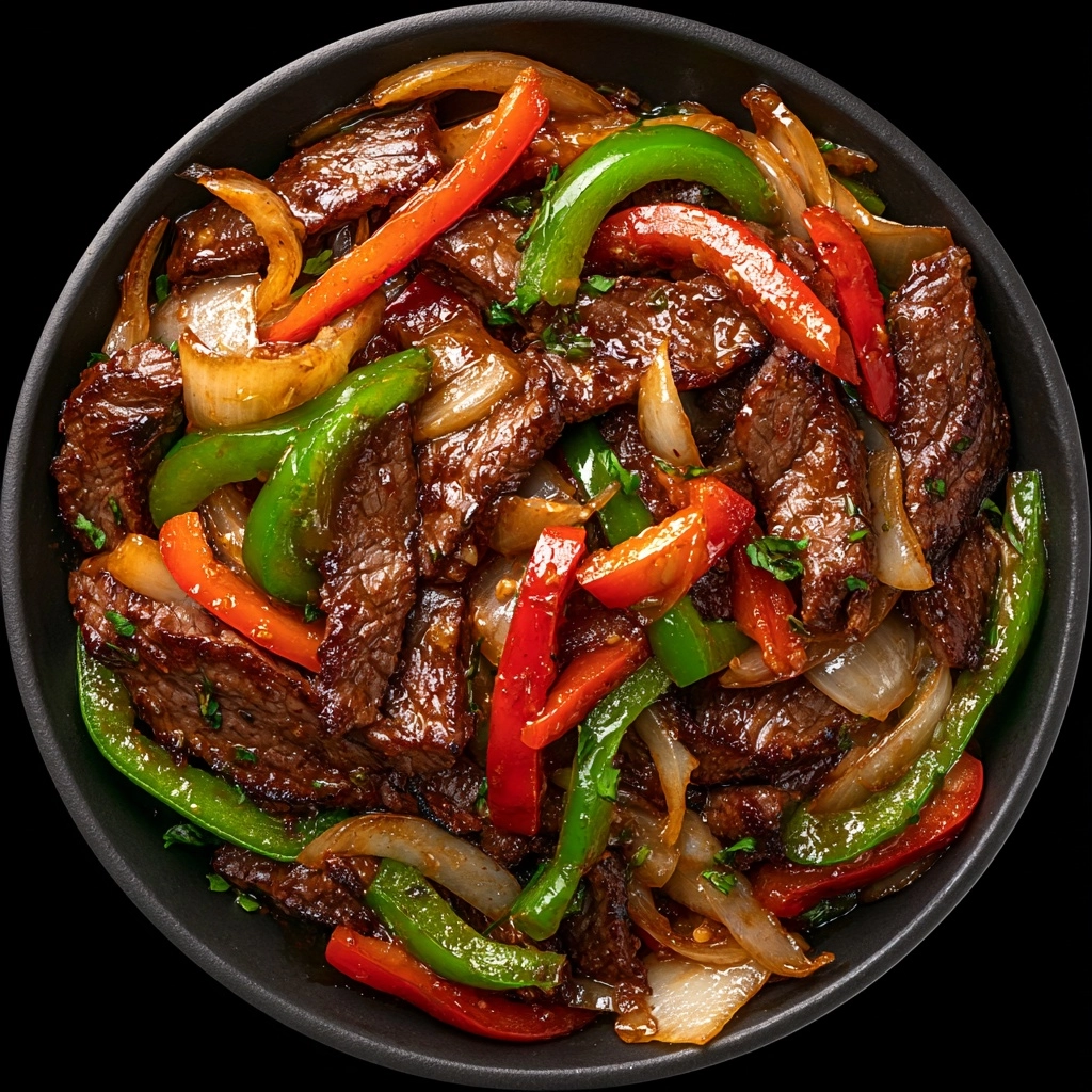 Sizzling Chinese Pepper Steak with Onions Recipe