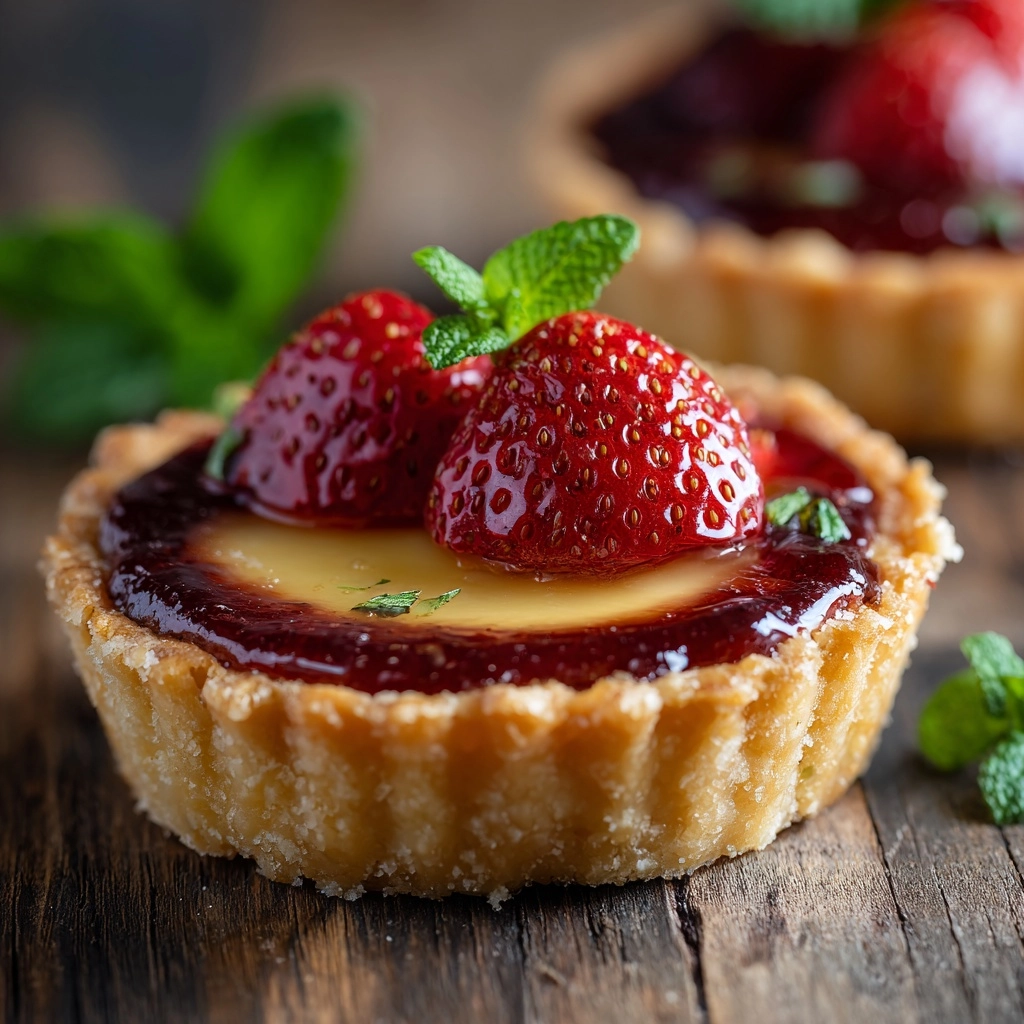 Strawberry Honey Custard Tarts with Lemon Curd Recipe - Recipe Image