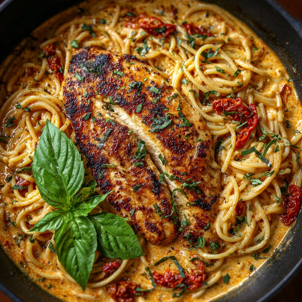Garlic Basil Chicken with Tomato Butter Sauce Recipe - Recipe Image
