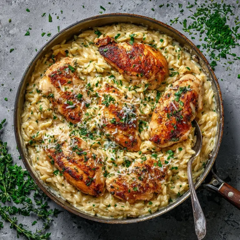 One-Pan Creamy Parmesan Chicken & Rice Recipe