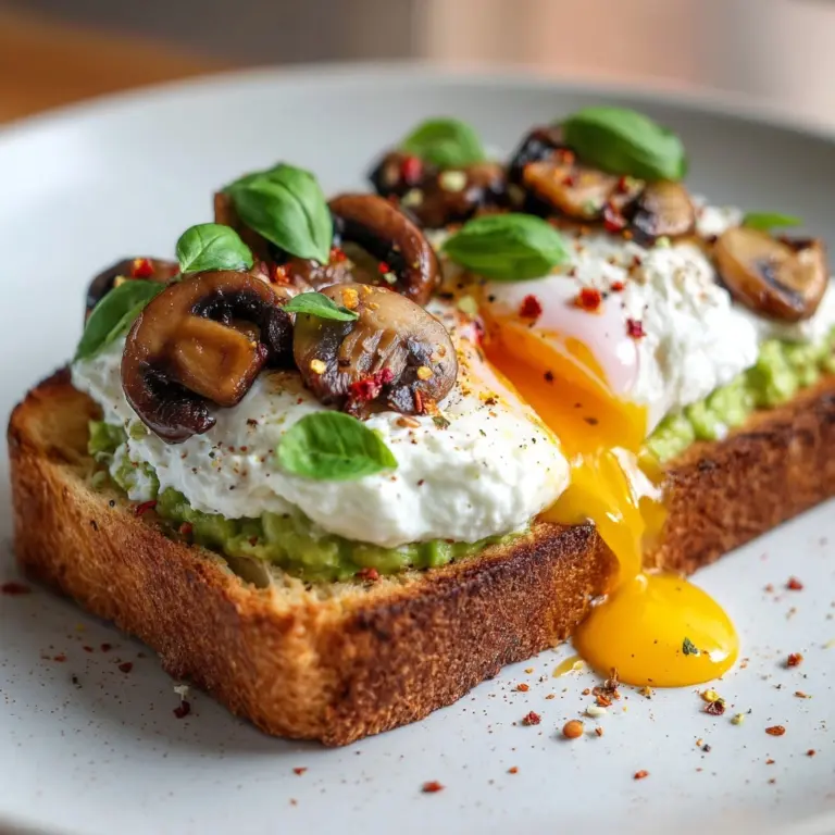 Vegan Avocado Toast with Mushrooms and Vegan Ricotta Recipe