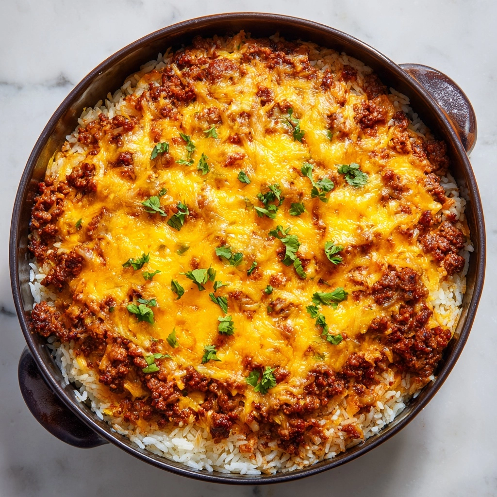 Cheesy Ground Beef and Rice Casserole Recipe - Recipe Image