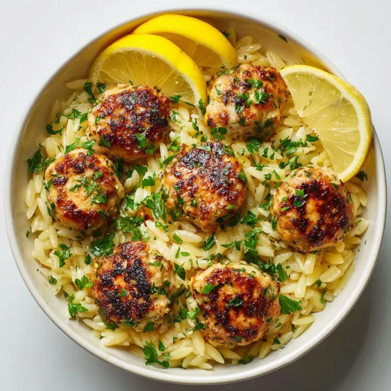 Greek Chicken Meatballs with Lemon Orzo: Bright, Herby & Full of Flavor Recipe