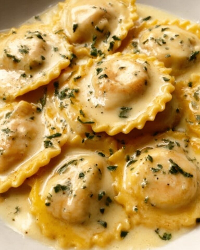 Lobster Ravioli with Creamy White Wine Sauce Recipe