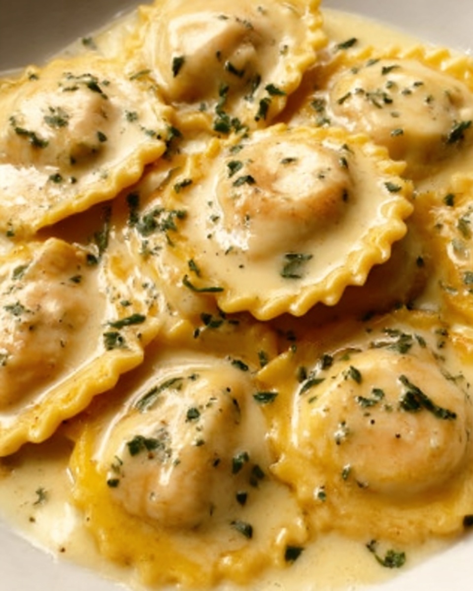 Lobster Ravioli with Creamy White Wine Sauce Recipe - Recipe Image