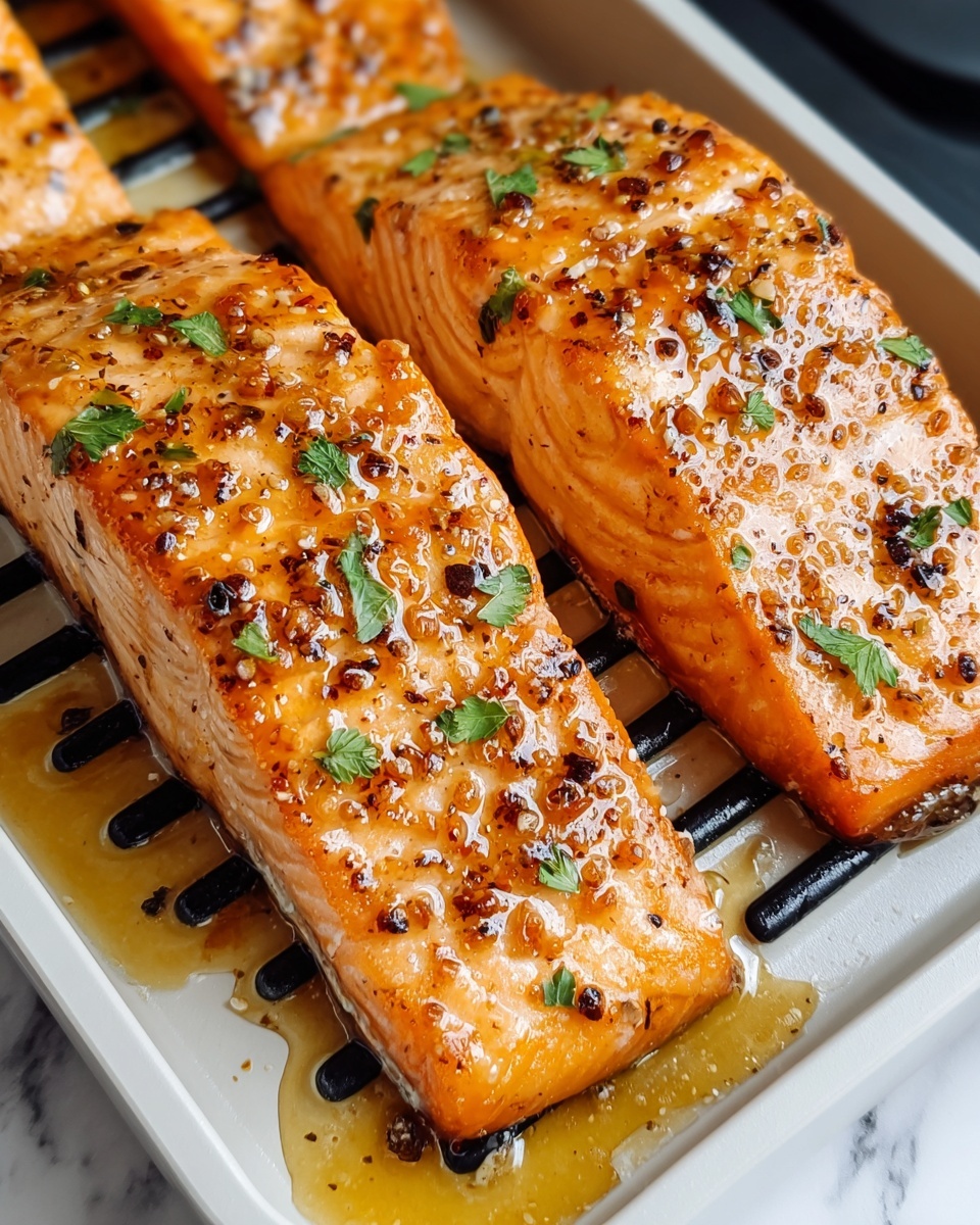 Air Fryer Honey Mustard Glazed Salmon Recipe - Recipe Image