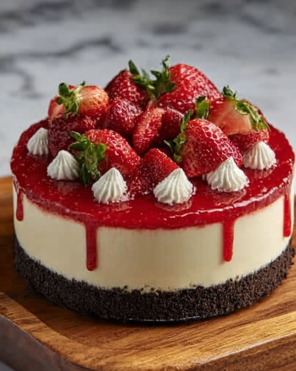 White Chocolate Strawberry Cheesecake Recipe - Recipe Image