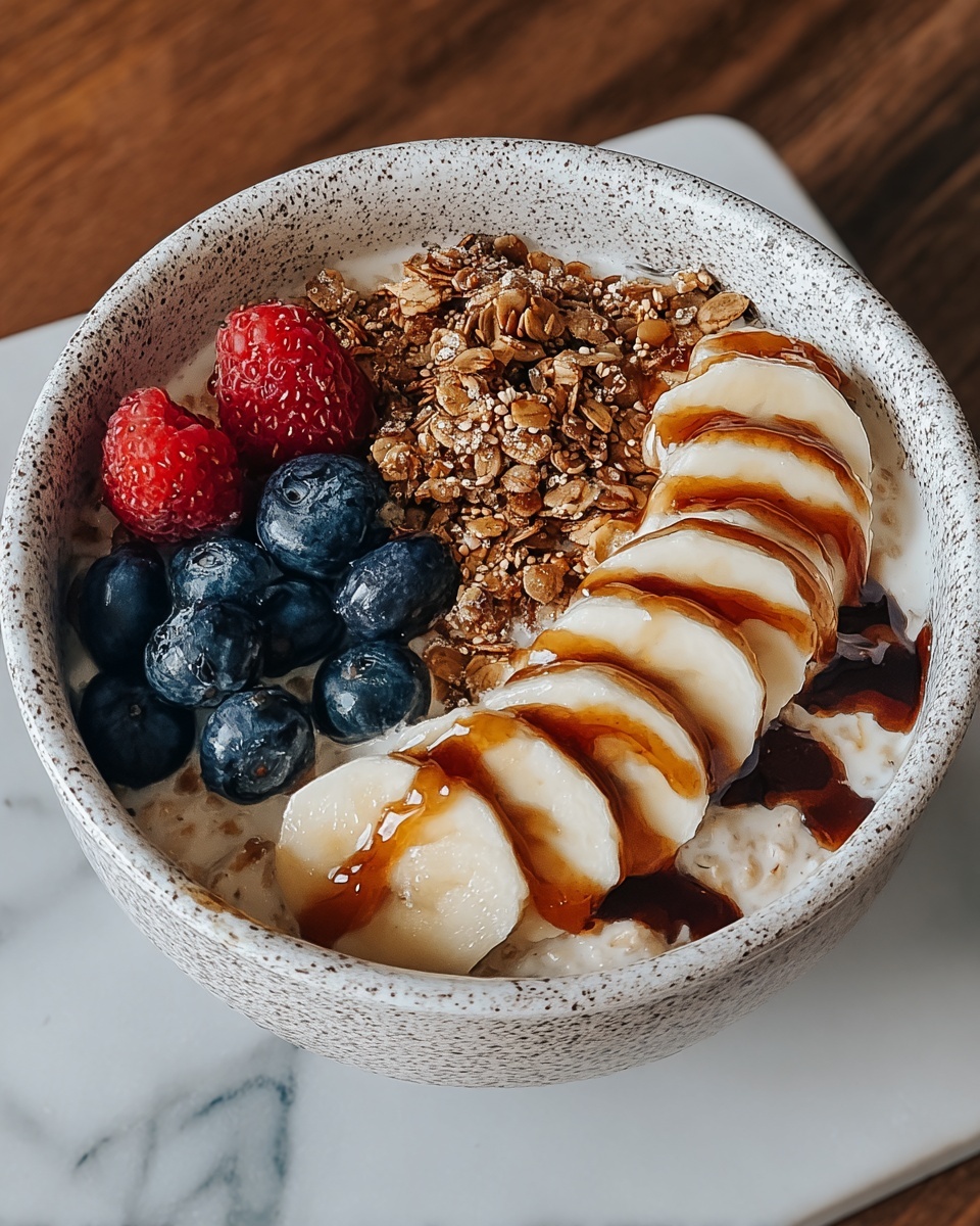 Caramelized Banana Split Overnight Oats Recipe - Recipe Image