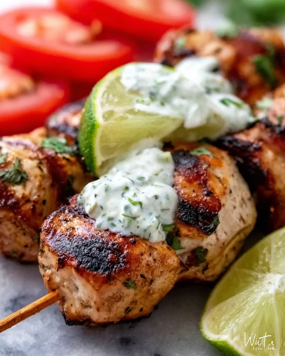 Grilled Chicken Souvlaki with Fresh Herbs and Lemon Recipe - Recipe Image