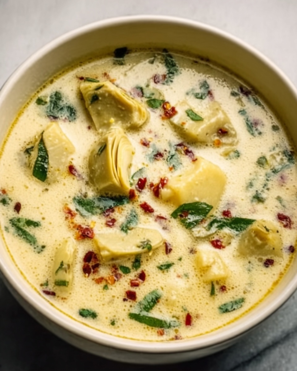 Zesty Tuscan Artichoke Soup Recipe - Recipe Image