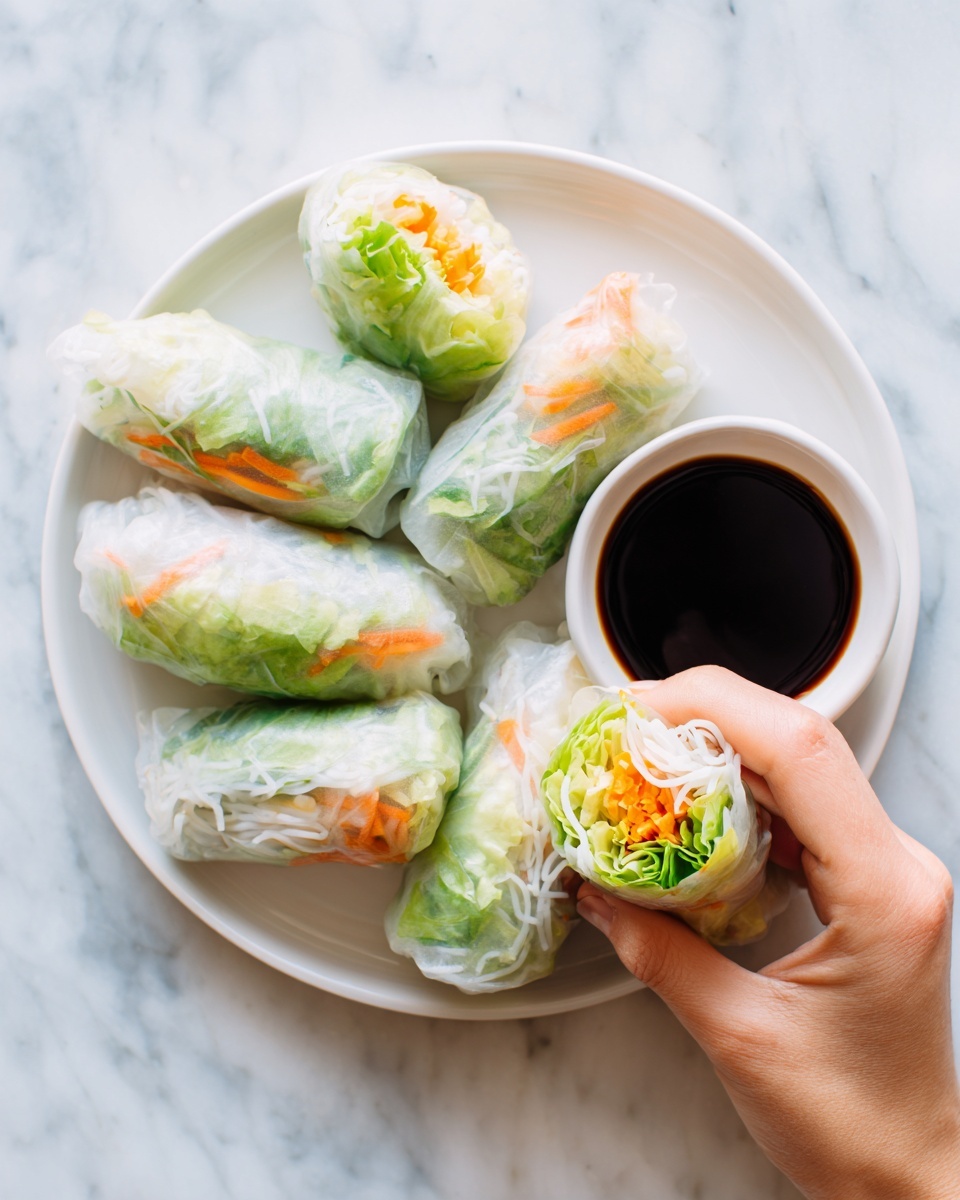 Chicken Spring Rolls with Basil, Avocado, and Rice Noodle Dipping Sauce Recipe - Recipe Image