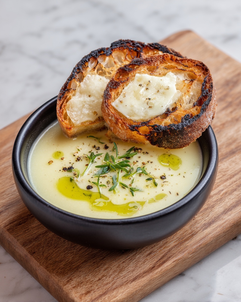 Celeriac Leek Soup with Thyme & Gruyère Toasts: Comfort in a Bowl Recipe - Recipe Image