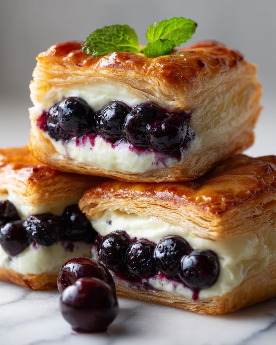 Blackberry Cream Cheese Puff Pastry Bites Recipe - Recipe Image