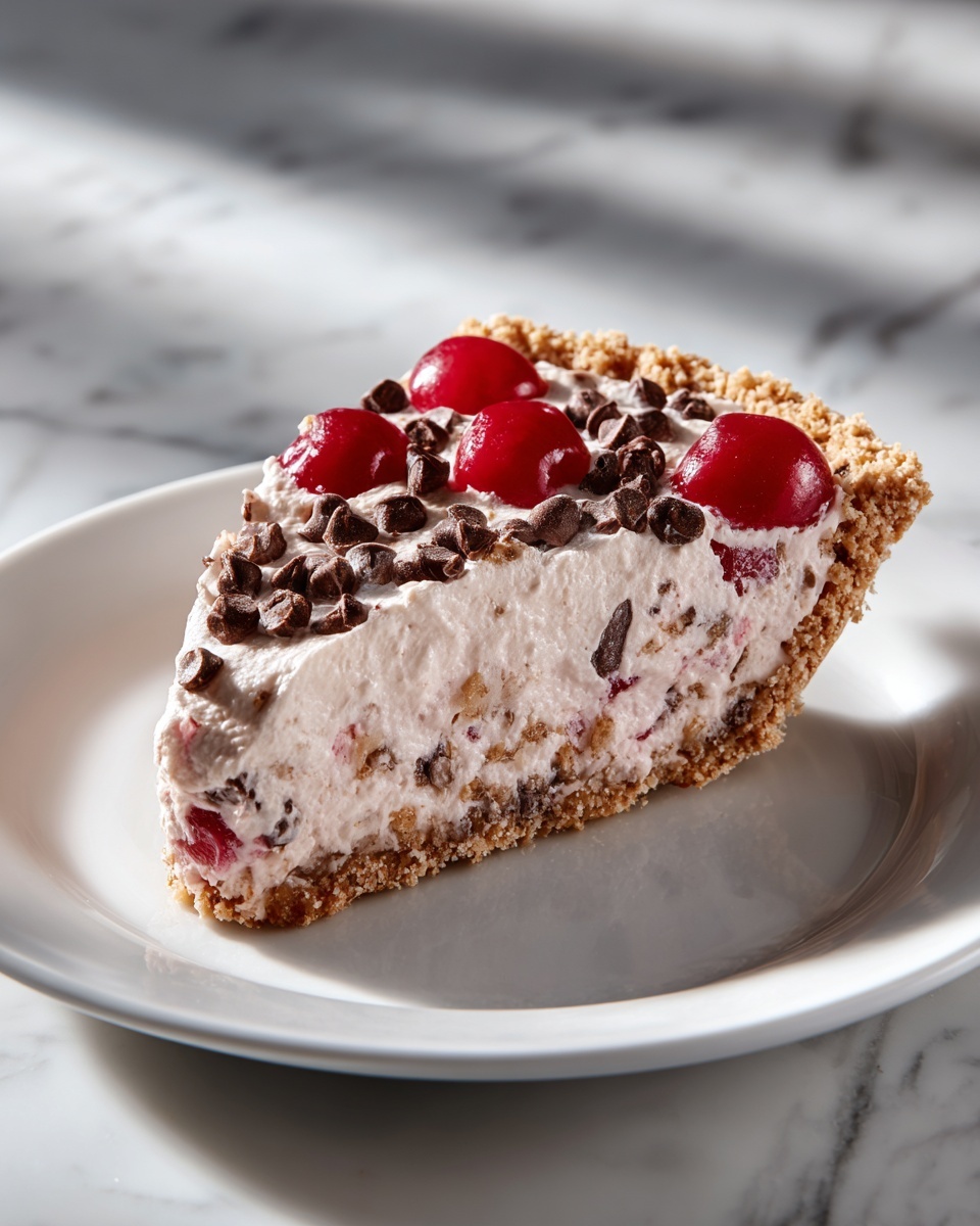 No-Bake Easy Cherry Chocolate Chip Pie Recipe - Recipe Image