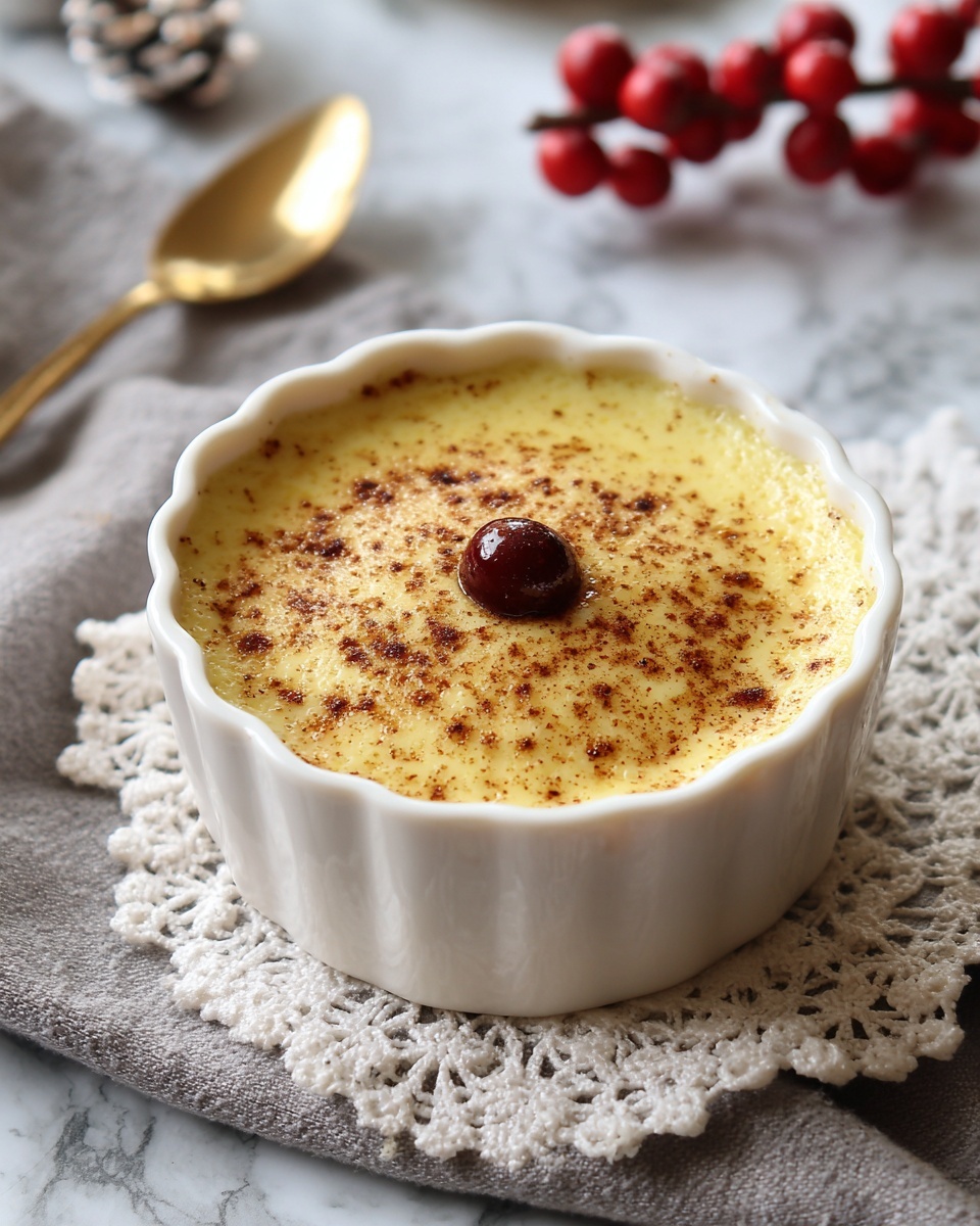 Homemade Eggnog Pudding with Sugared Cranberries Recipe - Recipe Image