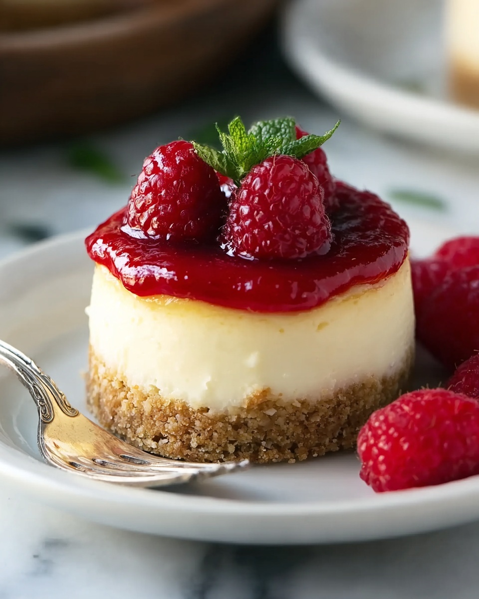 Mini Lemon Cheesecakes with Raspberry Sauce Recipe - Recipe Image