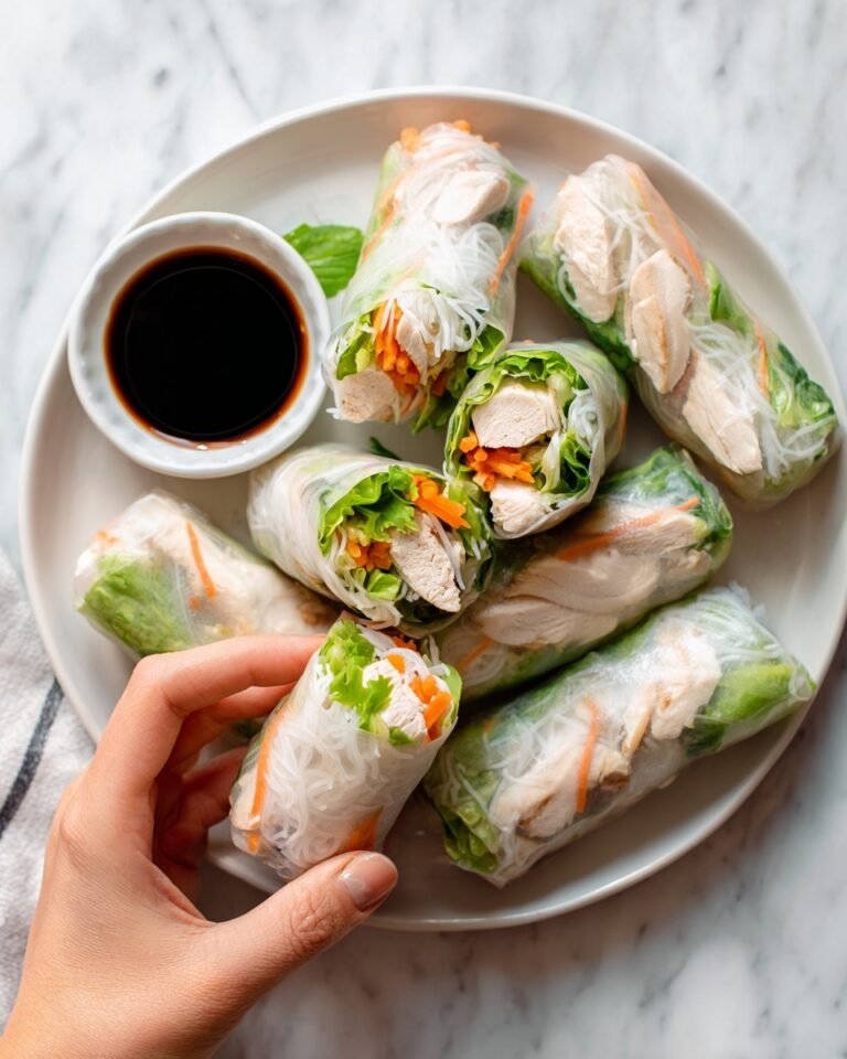 Chicken Spring Rolls with Basil, Avocado, and Rice Noodle Dipping Sauce Recipe