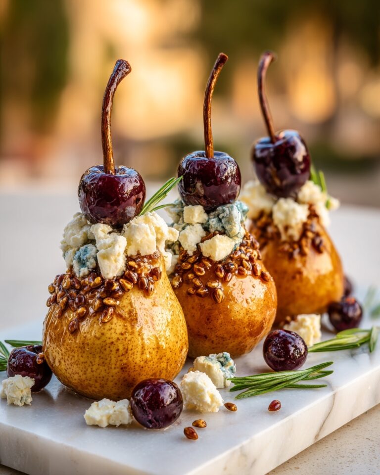 Baked Pears with Feta, Honey, and Cranberries Recipe