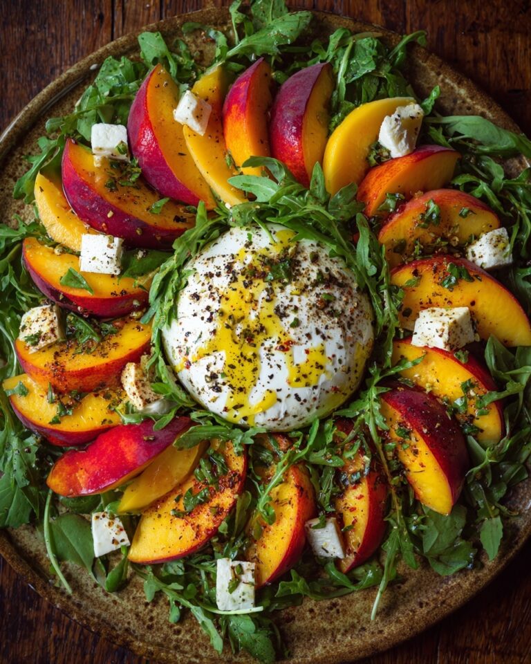 Peach Burrata Salad with Toasted Nuts and Balsamic Glaze Recipe
