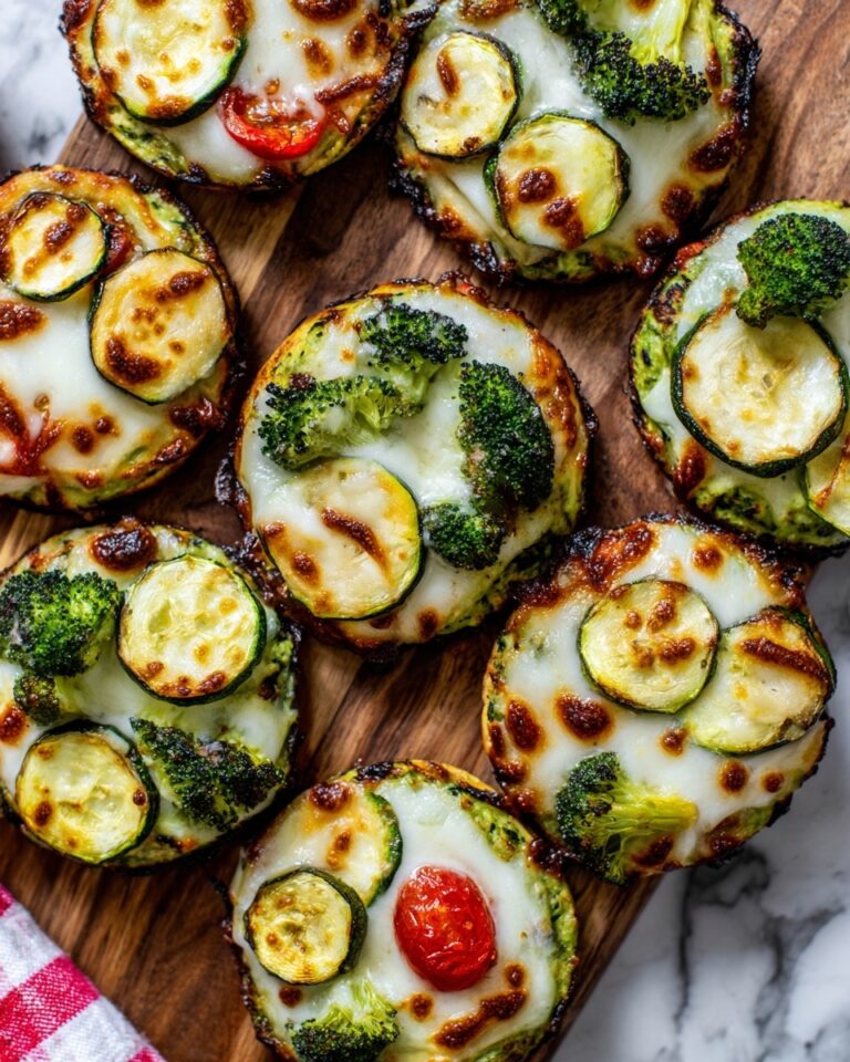 Mini Veggie Pizzas with Broccoli Crust Recipe