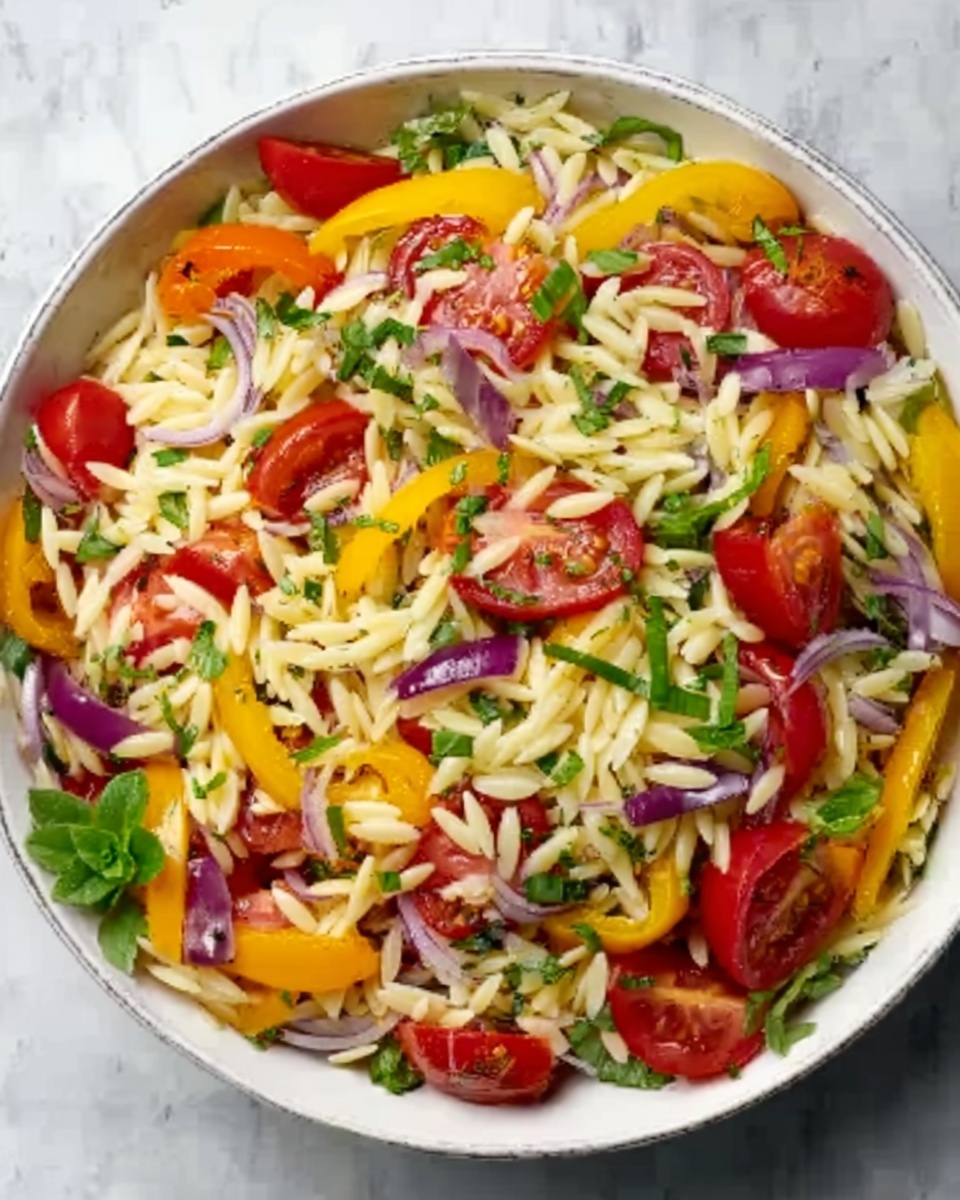Rainbow Orzo Salad Recipe - Recipe Image