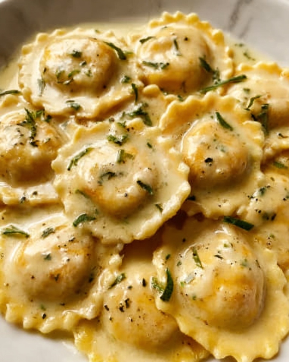 Lobster Ravioli with Creamy White Wine Sauce Recipe - Recipe Image