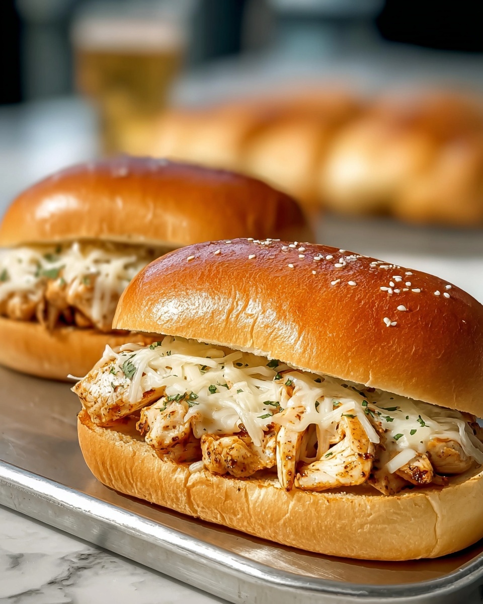 Slow Cooker Parmesan Garlic Chicken Sandwiches Recipe - Recipe Image