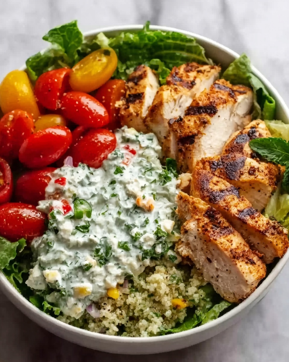 Loaded Greek Chicken Bowl with Dairy-Free Tzatziki Recipe - Recipe Image