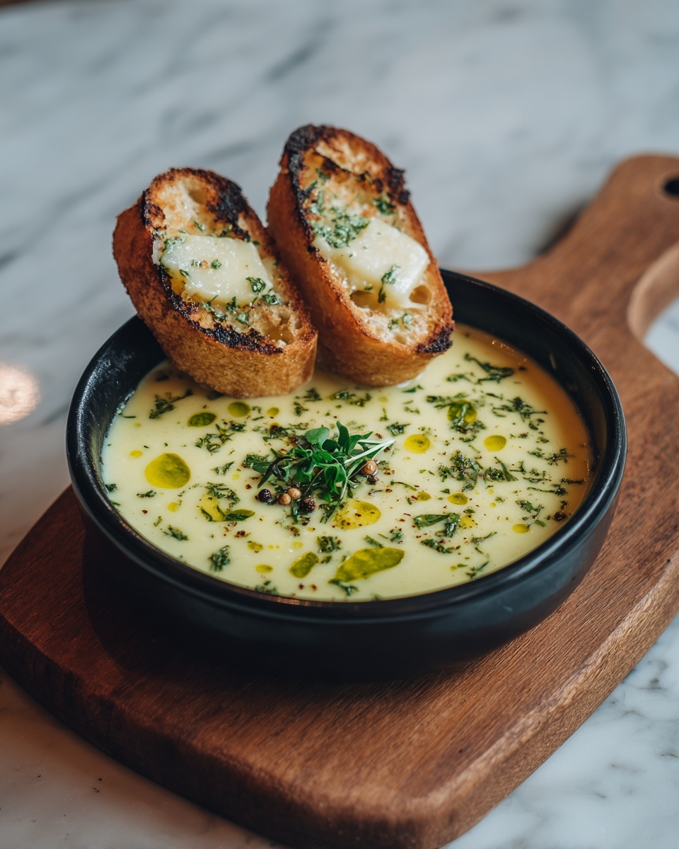 Celeriac Leek Soup with Thyme & Gruyère Toasts: Comfort in a Bowl Recipe - Recipe Image