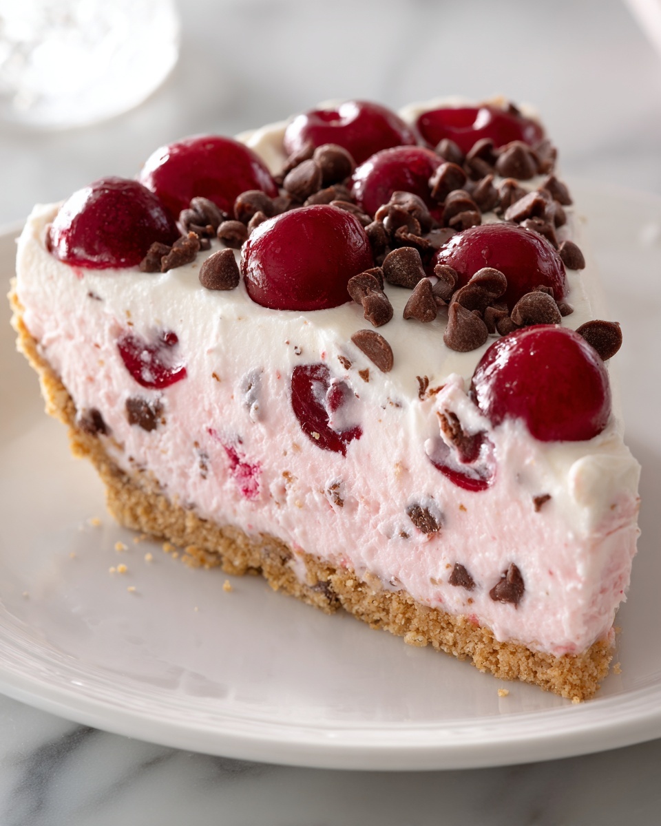 No-Bake Easy Cherry Chocolate Chip Pie Recipe - Recipe Image