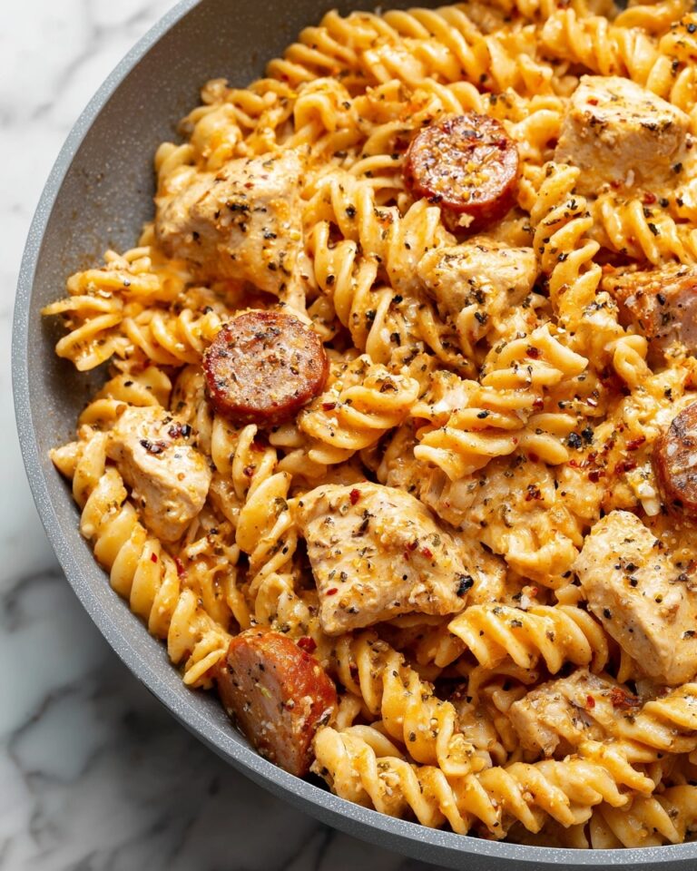 One-Pot Smoky Cheddar Ranch Chicken and Sausage Pasta Recipe