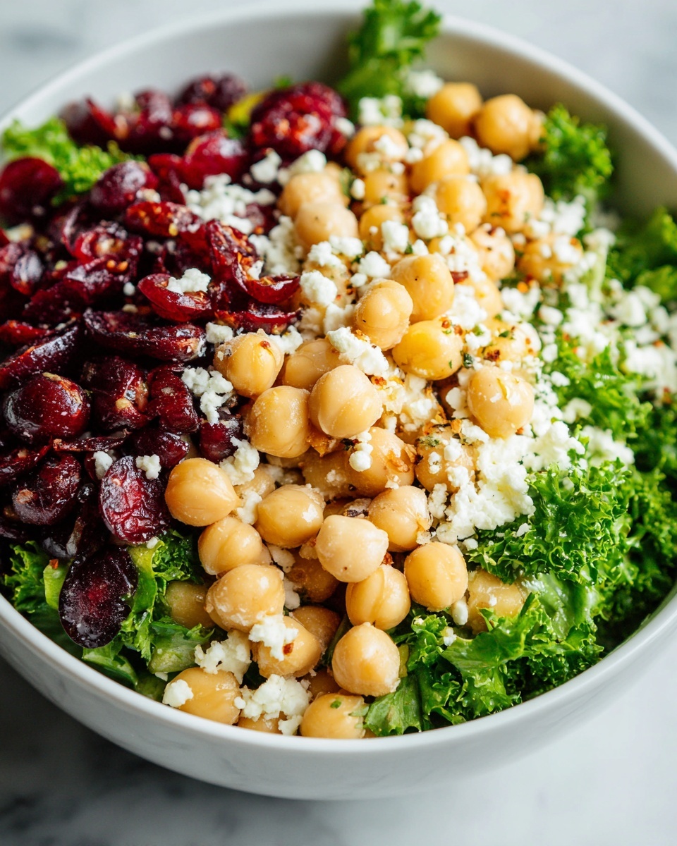 Feta & Cranberry Chickpeas with Lemon Vinaigrette Recipe - Recipe Image