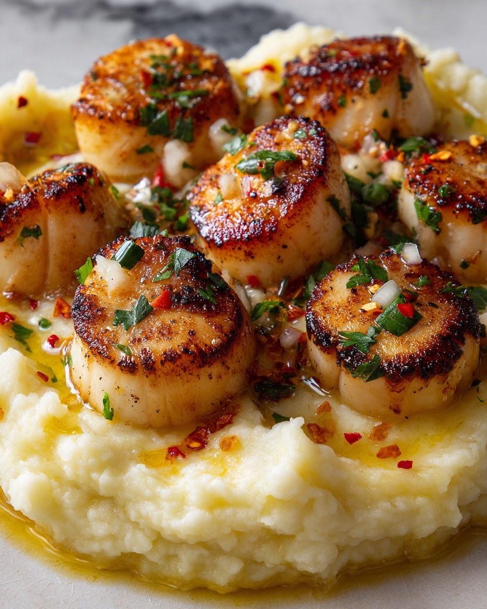 Garlic Butter Lobster Bites with Saffron Mashed Potatoes Recipe - Recipe Image